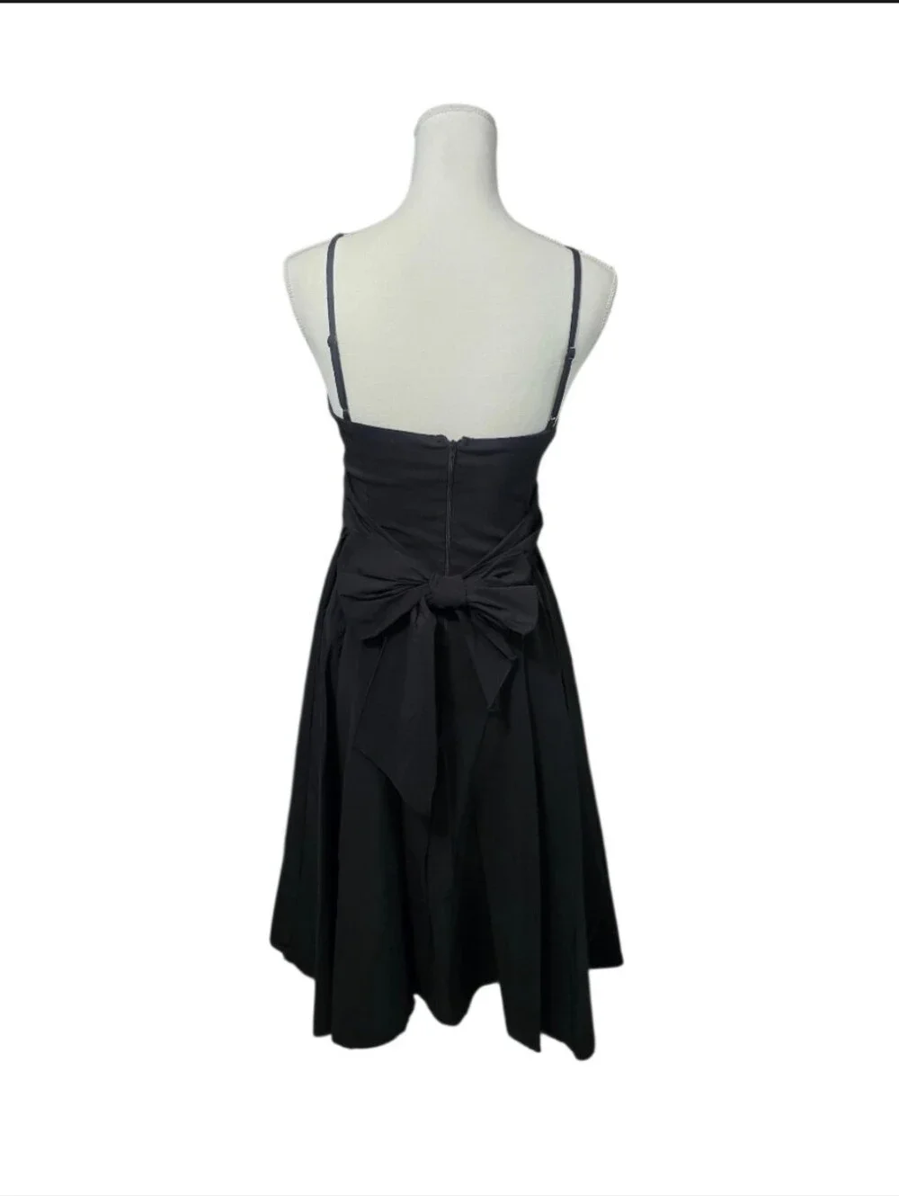 Fit-and-Flare Black Circle Skirt with Spaghetti Straps